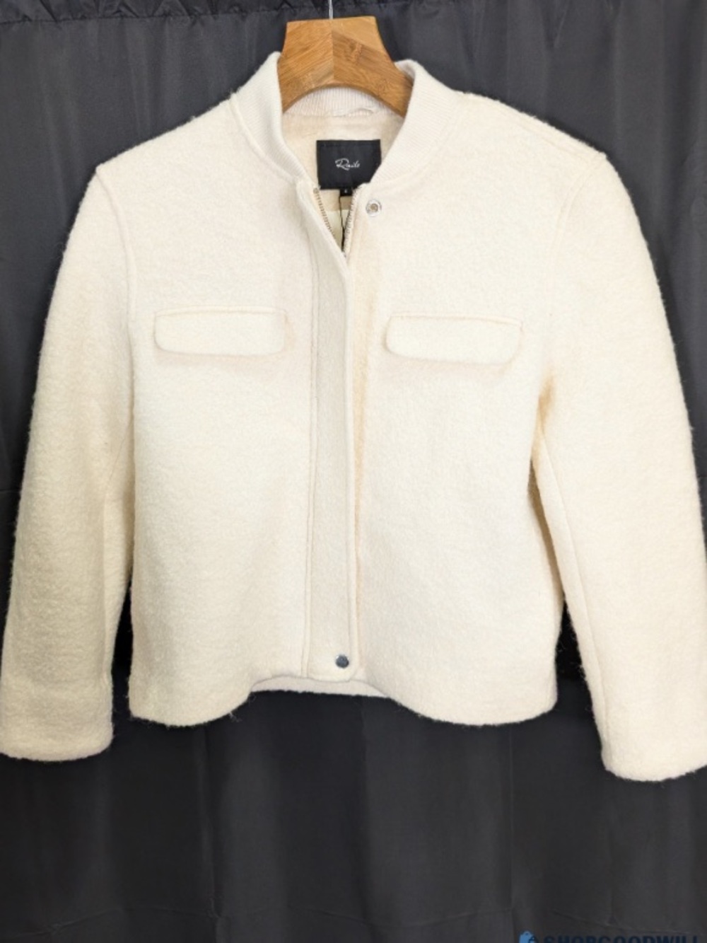 Rails Kinsley Bouclé Wool Blend Bomber Jacket Ivory Women’s S NWT Cream coat